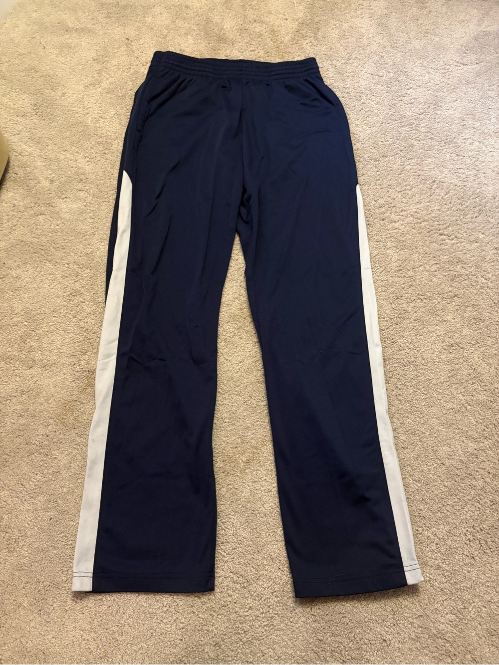 Augusta Sportswear Navy Track Pants with White Side Stripes